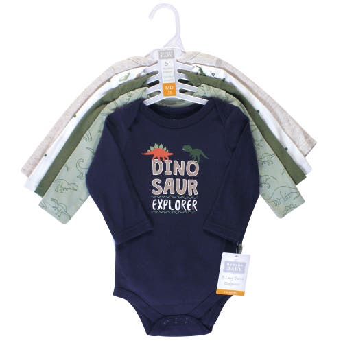Hudson Baby Five-piece Collection Of Long-sleeve Cotton Bodysuits In Multi
