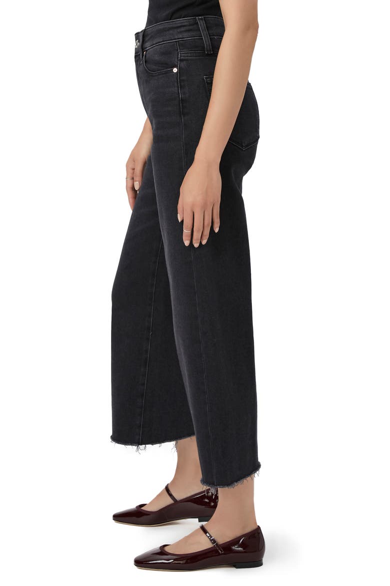 Anessa Raw Hem High Waist Ankle Wide Leg Jeans, Alternate, color, BLACKLOTUS