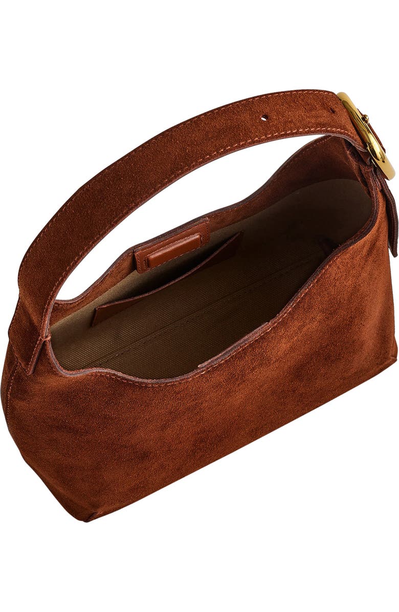 Madewell The Sculptural Buckle Suede Shoulder Bag, Alternate, color,