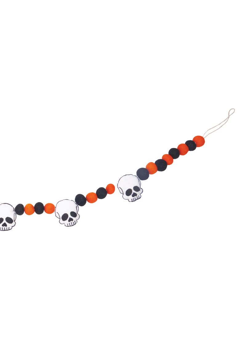 Halloween Skull Garland Party Banner, Alternate, color, Orange