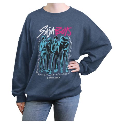 Junior's KPop Demon Hunters Saja Boys Band Portrait  Sweatshirt