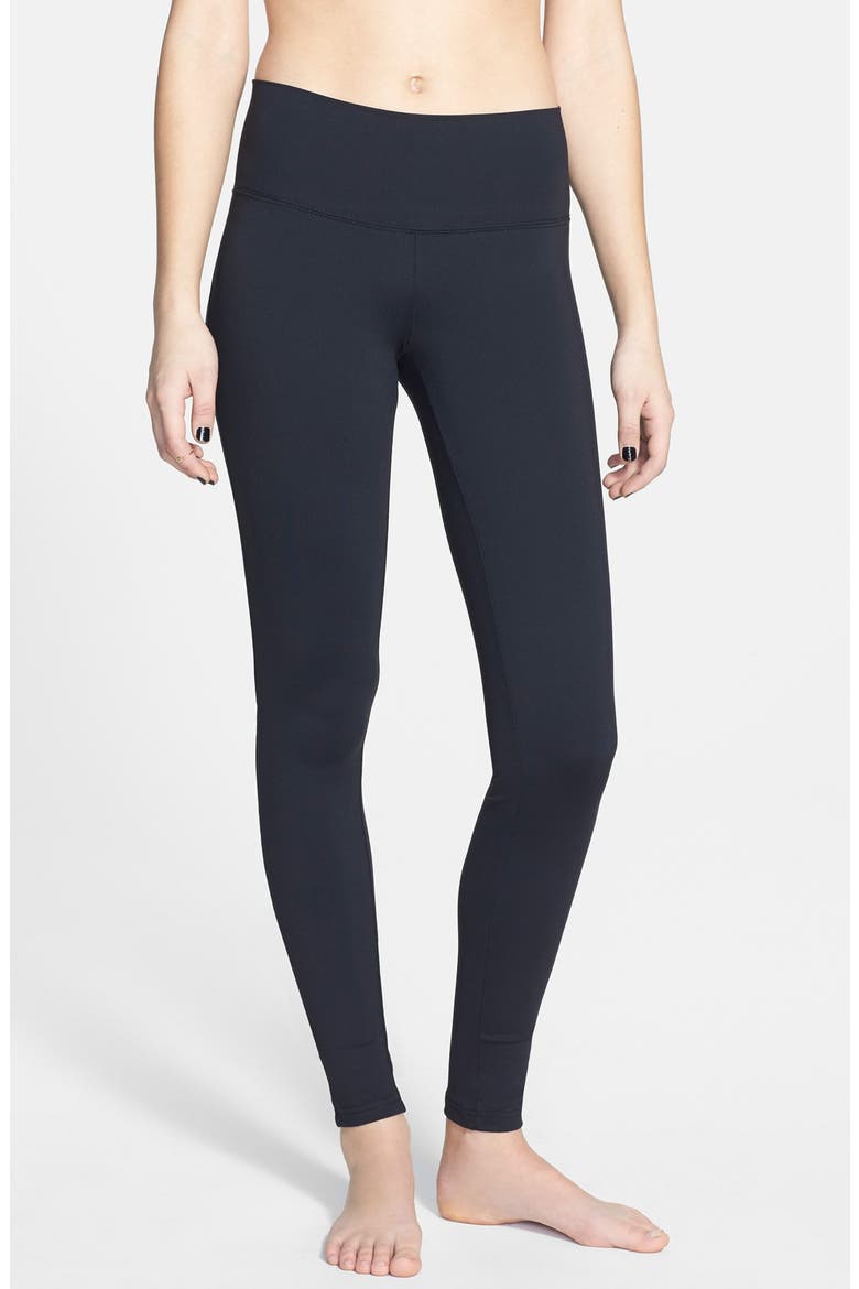 Wide Waistband Leggings, Main, color, BLACK