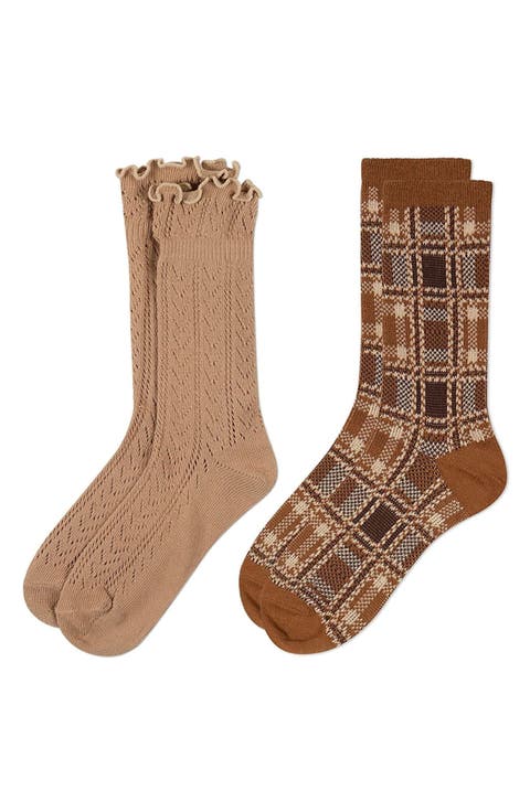 Assorted 2-Pack Cotton Blend Crew Socks