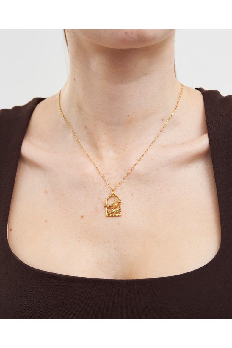 Robin Necklace, Alternate, color, Gold