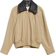 Bottega Veneta Intrecciato Leather Collar Twill Blouson