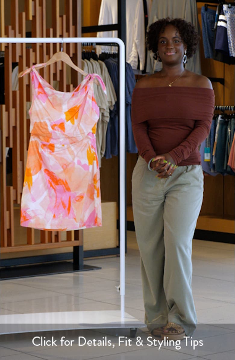 Mariella Abstract Print One-Shoulder Cotton Minidress, sales video thumbnail