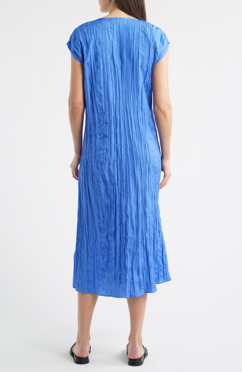 Eileen Fisher Cap Sleeve Silk Maxi Dress, Alternate, color, Blue Star