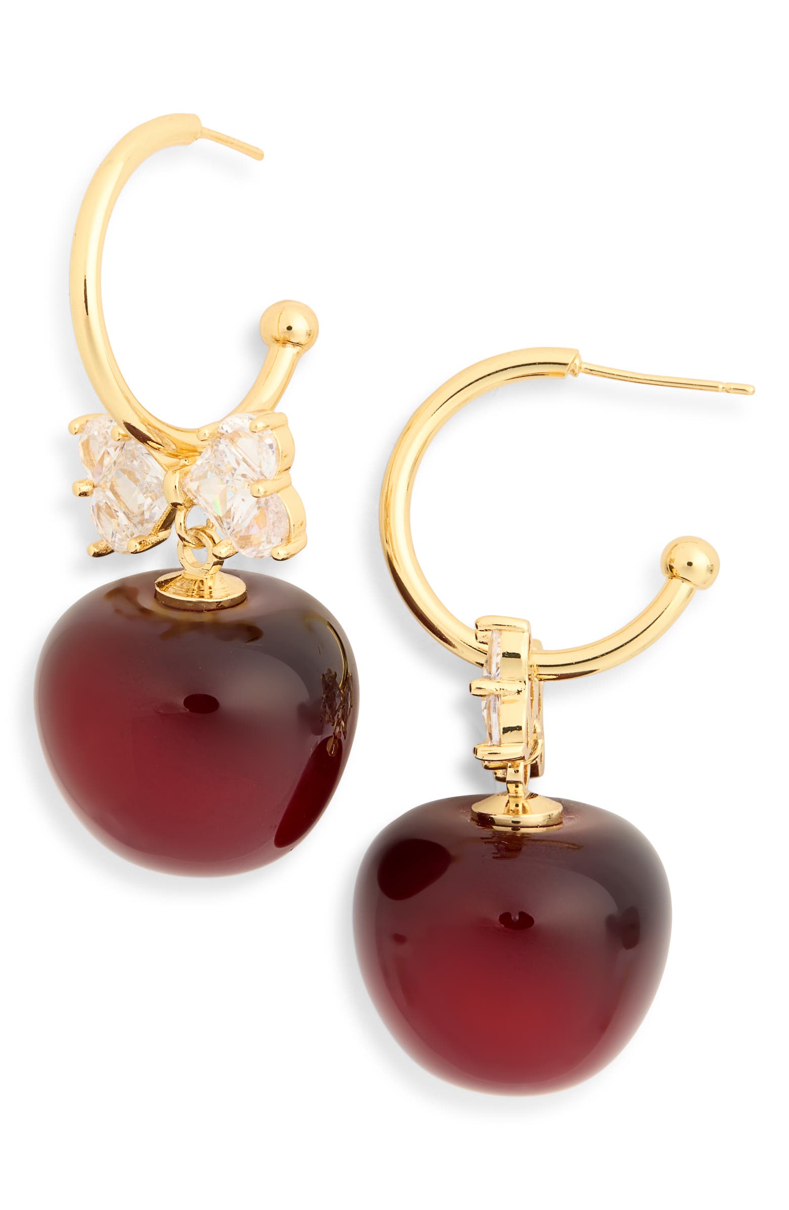 EYE CANDY LOS ANGELES Cherry Bow Drop Huggie Earrings | Nordstromrack