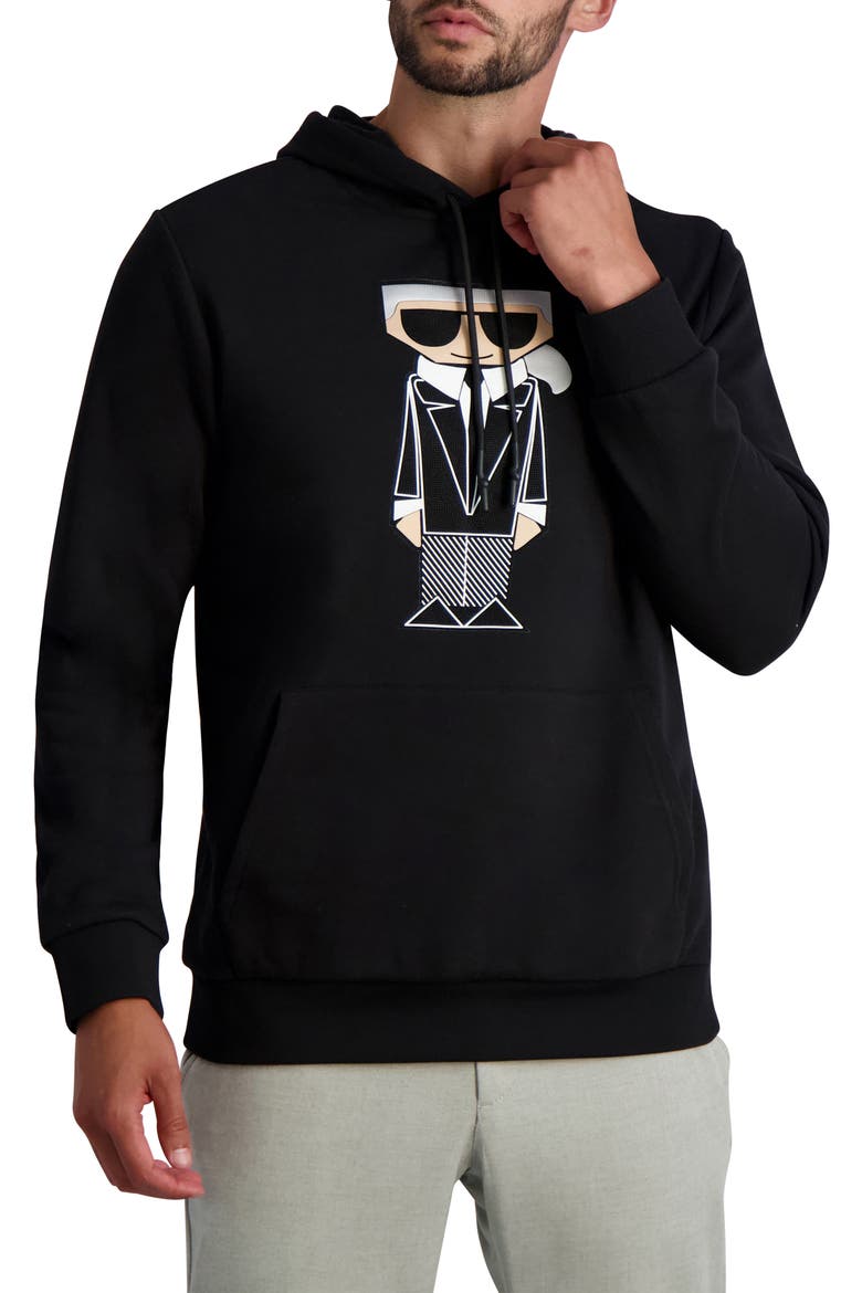 Kocktail Karl Graphic Hoodie, Main, color, BLACK