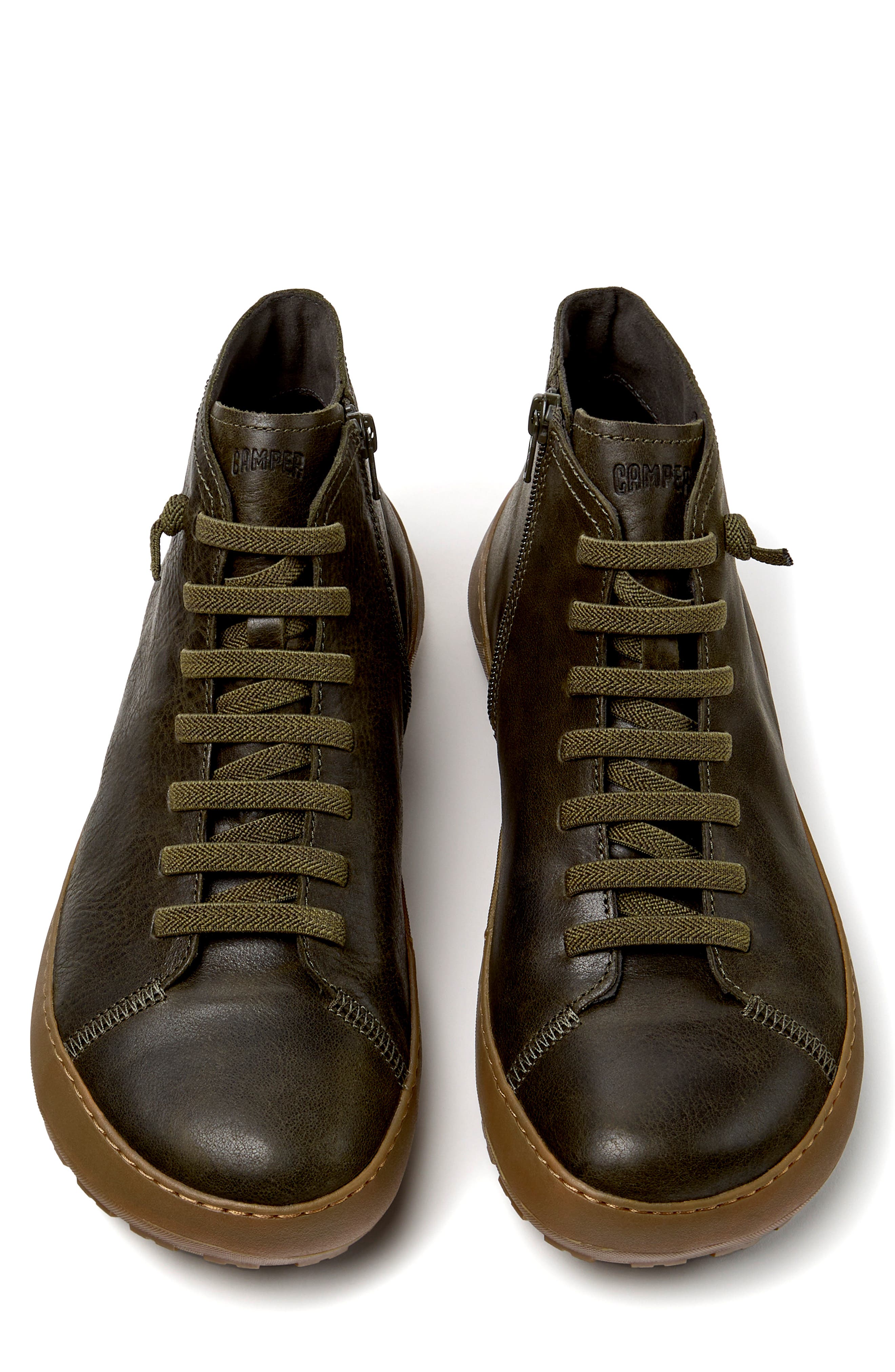 Peu Serra Leather Ankle Boot, Alternate, color, DARK GREEN