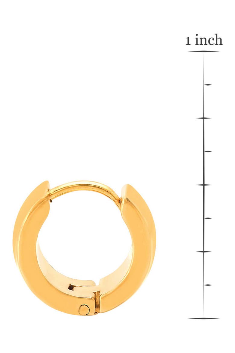 18k Gold Plated Wide Huggie Hoop Earrings, Alternate, color, GOLD