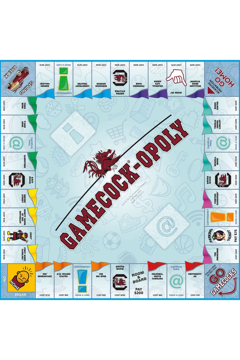 South Carolina Gamecockopoly Monopoly Board Game, Alternate, color, Multicolored