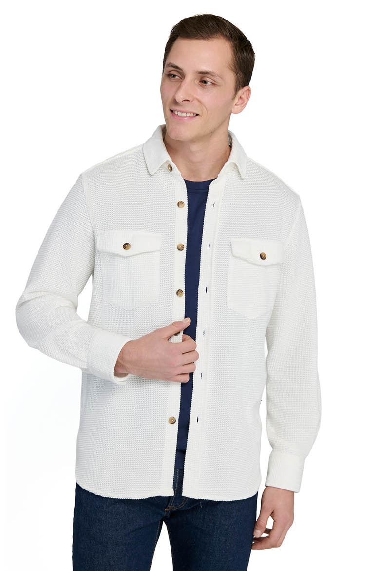 Slim Fit Solid Shirt Jacket, Alternate, color, WHITE