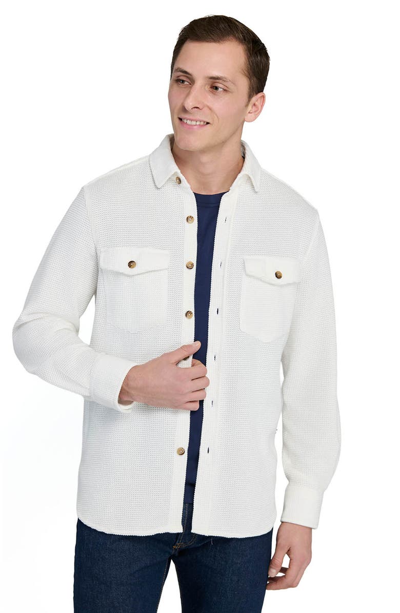 CONSTRUCT Slim Fit Solid Shirt Jacket, Alternate, color, White