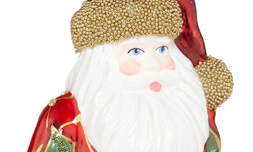 Joy To The World Collectibles Deck The Halls Santa Glass Ornament In Multi
