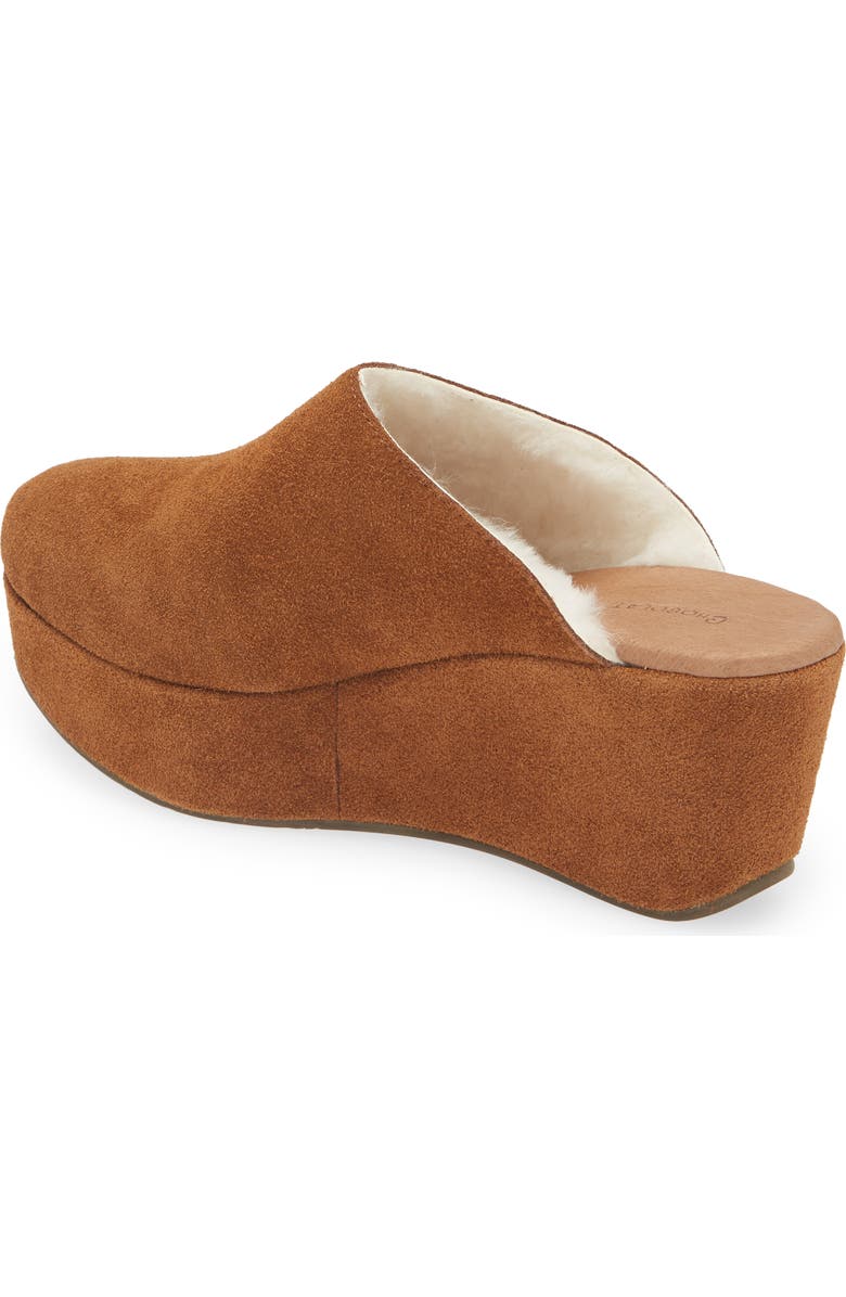Chocolat Blu Yoselin Genuine Shearling Suede Platform Mule, Alternate, color,