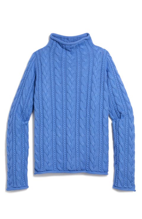 Cable Knit Mock Neck Sweater