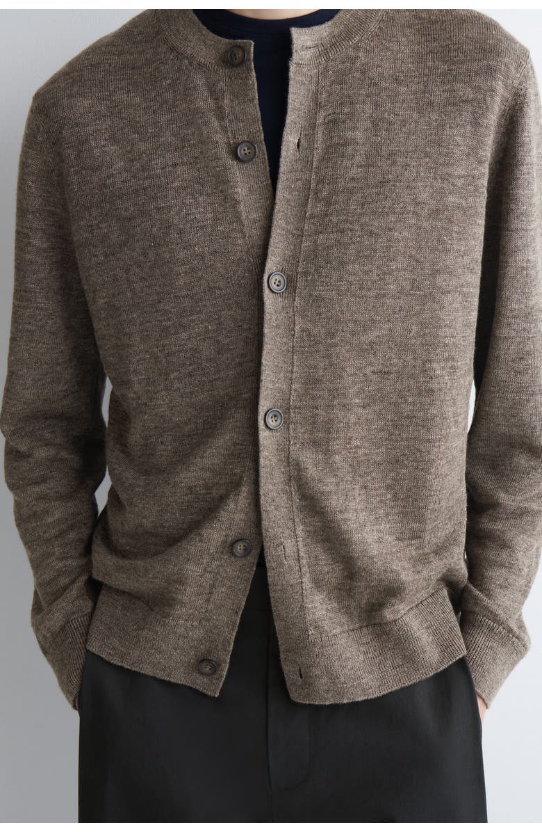 COS Knitted Linen Cardigan, Alternate, color, Taupe Mélange