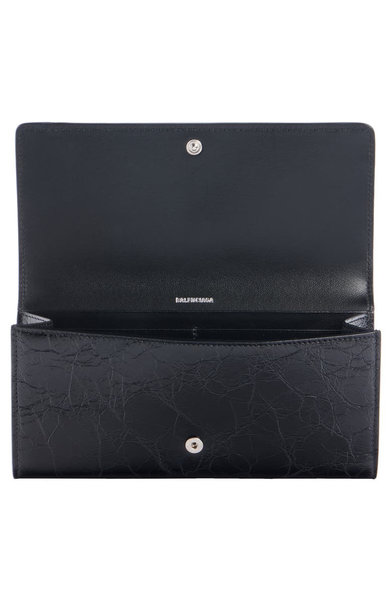 Balenciaga Le City Long Leather Wallet, Alternate, color, 1000 Black