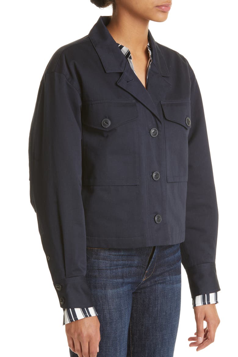 Jessie Cotton Shirt Jacket, Alternate, color, NAVY