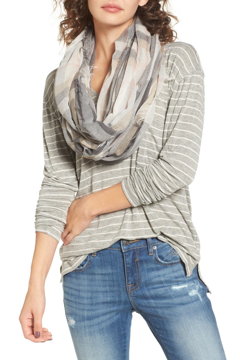 Plaid Scarf, Main, color, GREY MULTI