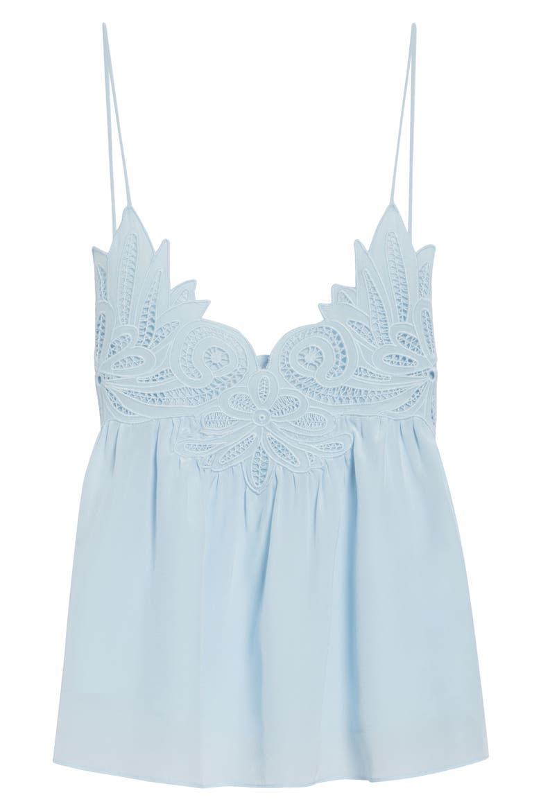 Rosie Lace Appliqué Silk Tank, Alternate, color, ADRIATIC