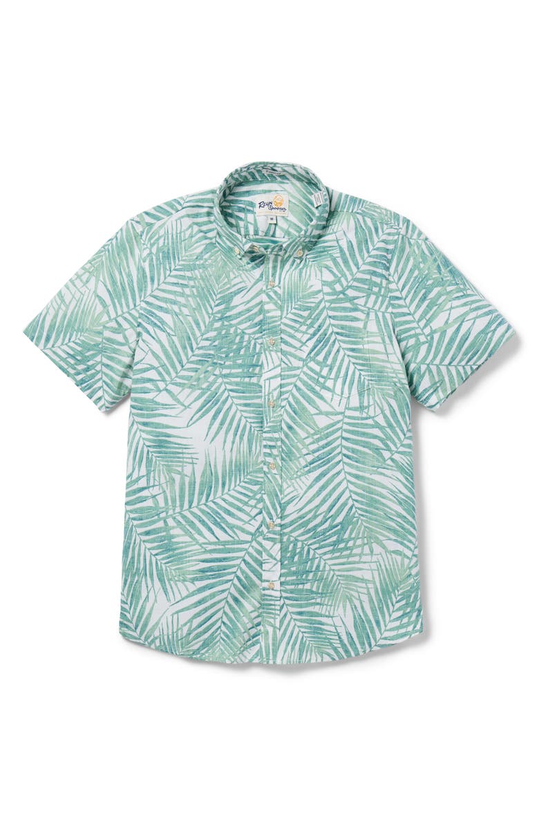 Reyn Spooner Palms Tailored Fit Short Sleeve Button-Down Shirt, Main, color,
