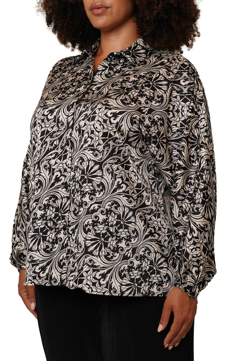 SUNNY LEIGH Floral Button-Up Shirt, Alternate, color, Trinity Reverse