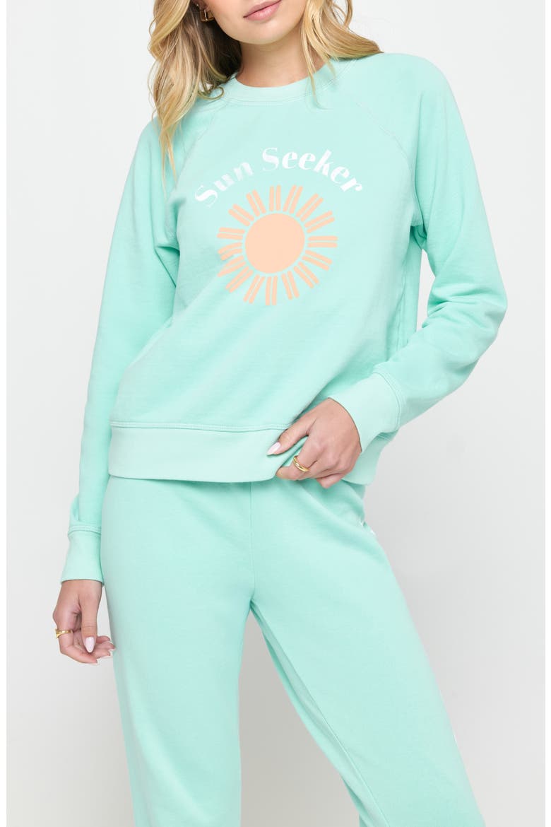 Sun Seeker Cotton & Modal Graphic Sweatshirt, Main, color, LAGUNA
