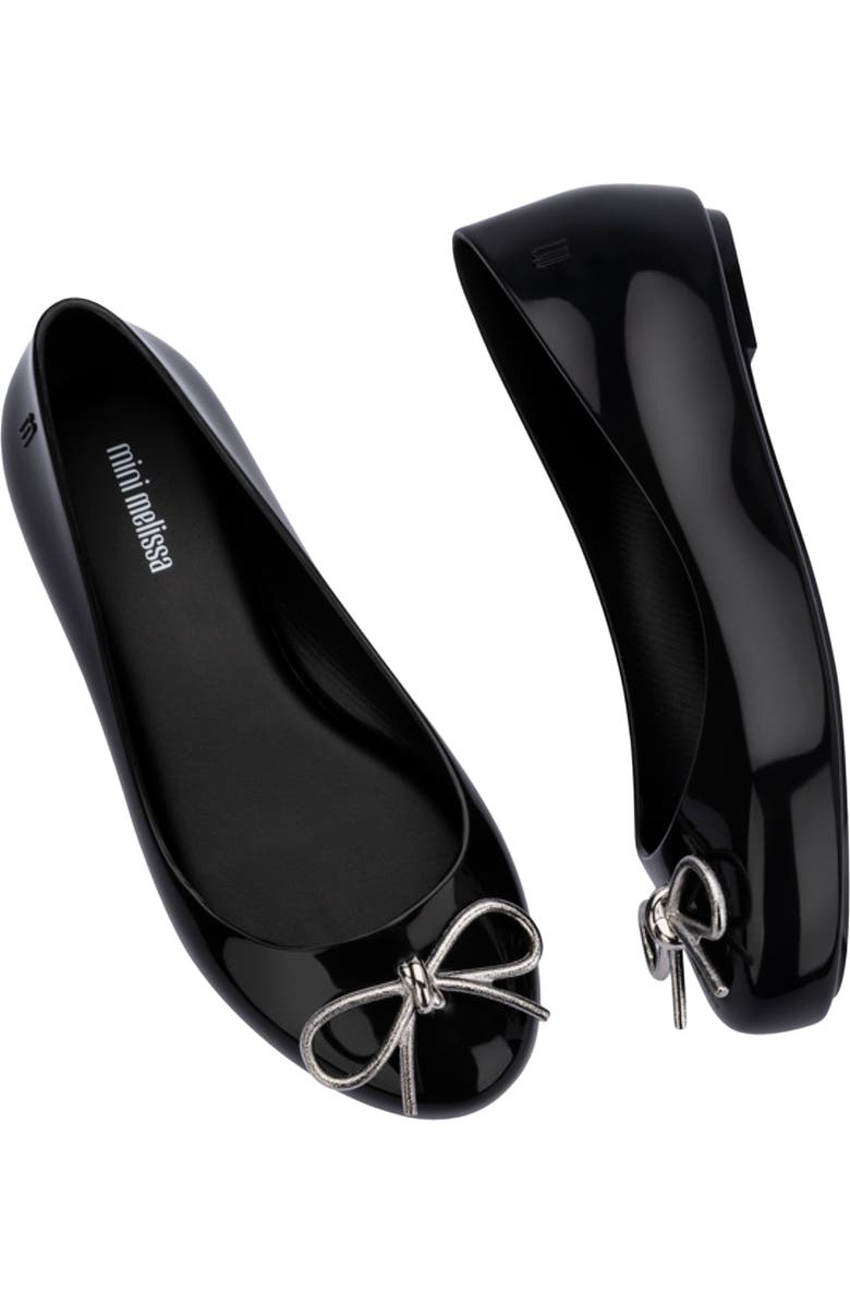 Mini Melissa Kids' Sweet Love Flat, Alternate, color, Black/ Onyx
