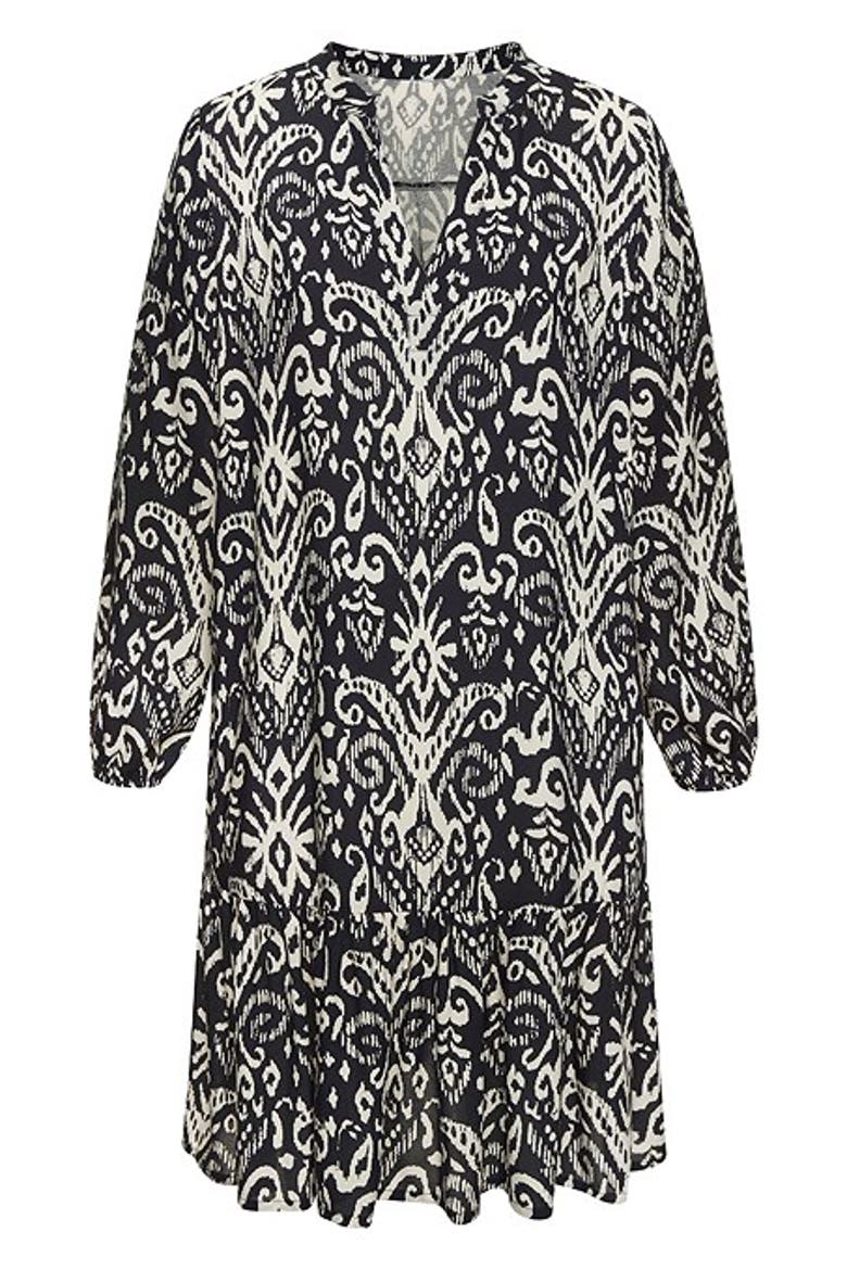 Women's Printed Tunic Dress, Alternate, color, Navy Beige