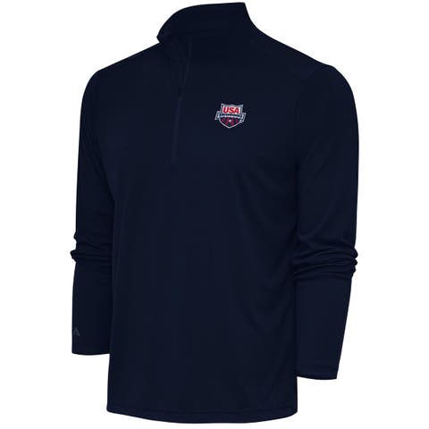 Men's Antigua  Navy USA Swimming Tribute Quarter-Zip Pullover Top