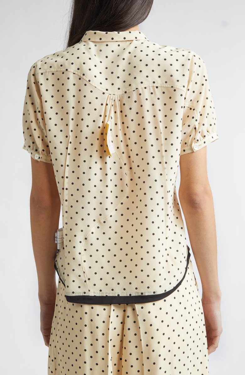Undercover Polka Dot Silk Camp Shirt, Alternate, color, Ivory Base
