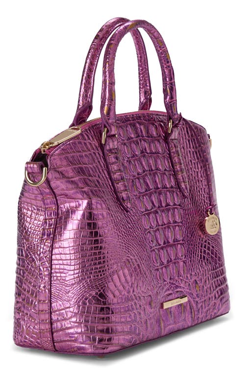 Brahmin Duxbury Croc Embossed Leather Satchel In Purple