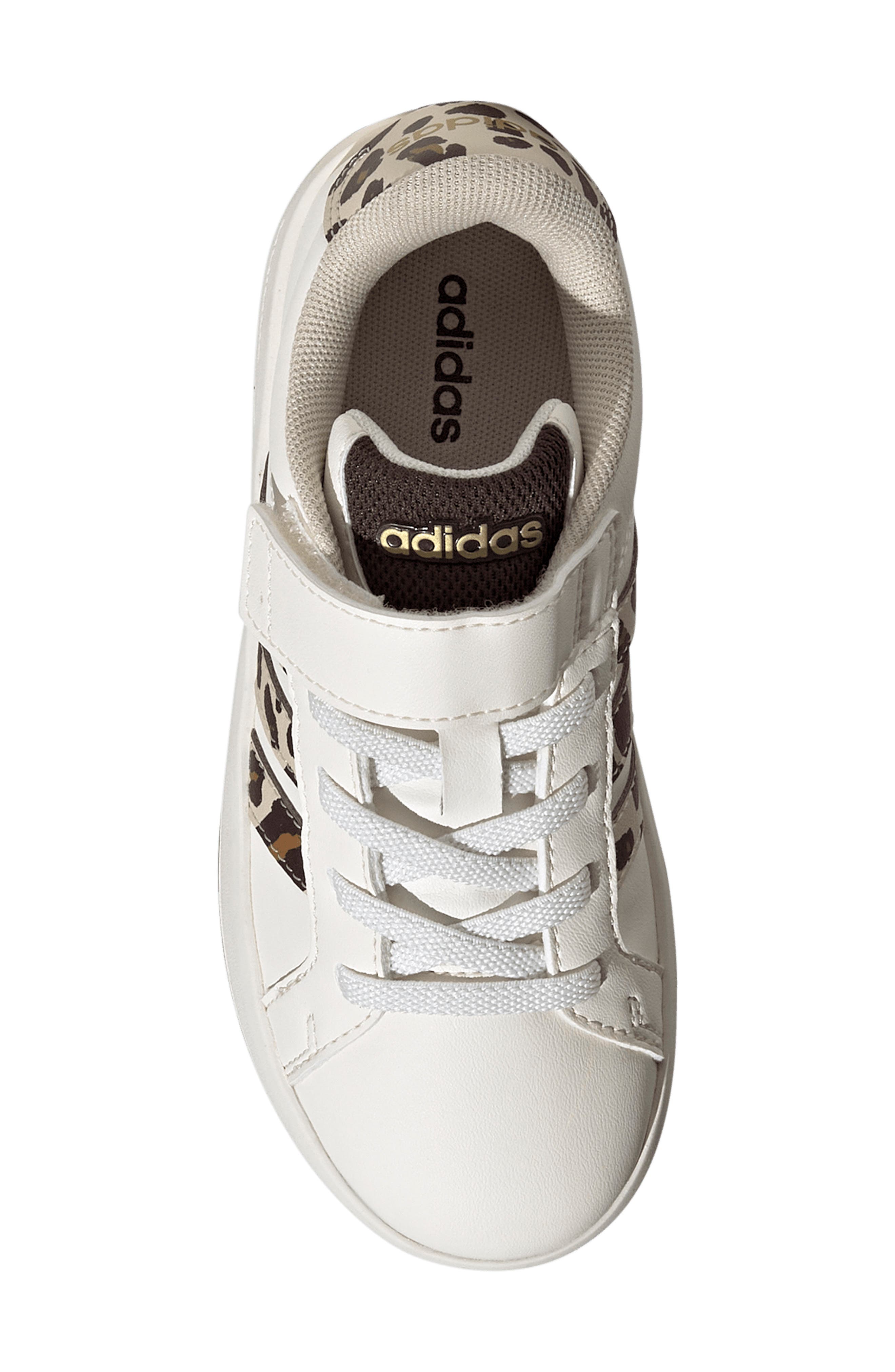 adidas Kids' Grand Court 3-0 Sneaker, Alternate, color, White/ Crystal Linen/ Coffee