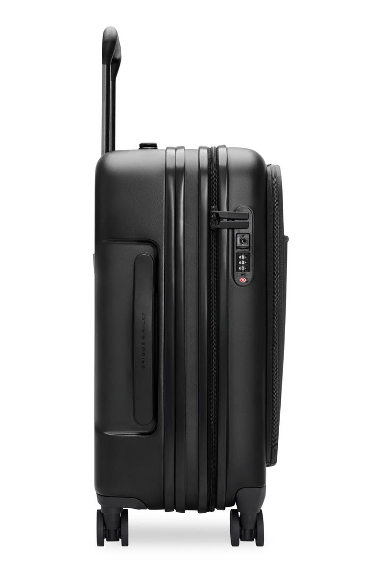 Sympatico Essential 22-Inch Front Pocket Expandable Spinner Carry-On, Alternate, color, BLACK