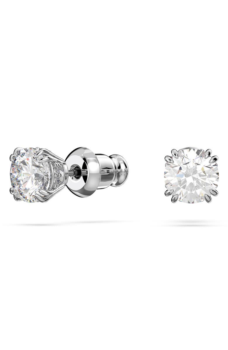 Swarovski Stilla Stud Earrings & Necklace Set, Alternate, color, Silver