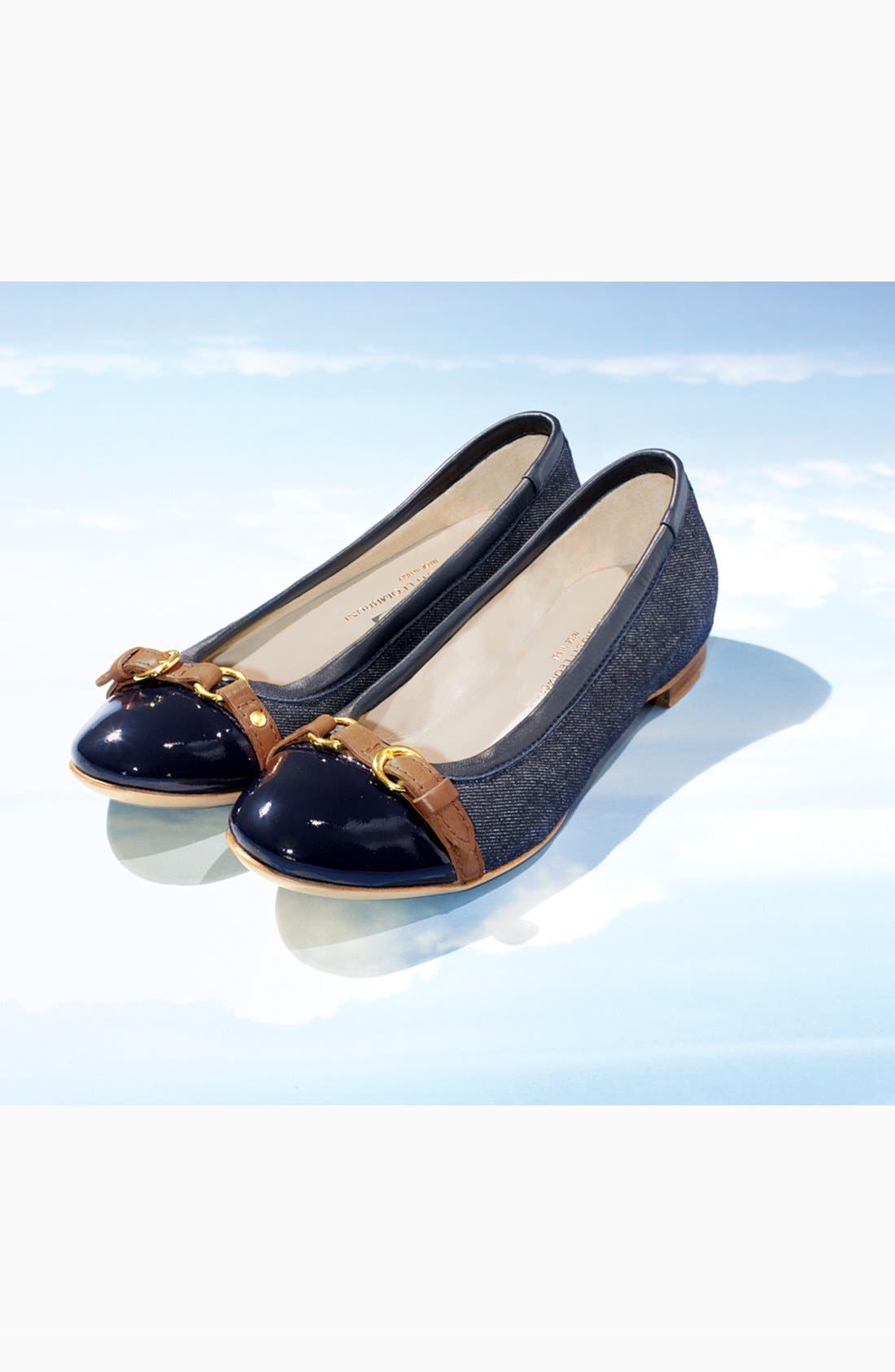 Attilio Giusti Leombruni Toe Cap Ballet Flat, Alternate, color, NAVY DENIM