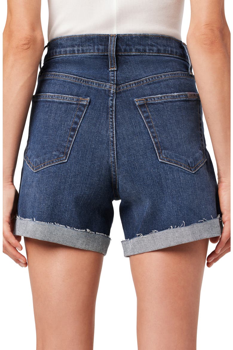 Cuffed High Waist Mid Thigh Denim Shorts, Alternate, color, LATVIA