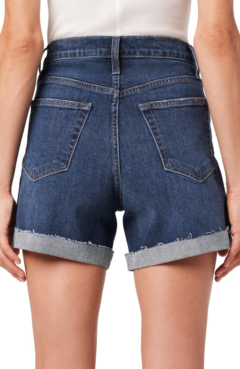 Joe's Cuffed High Waist Mid Thigh Denim Shorts, Alternate, color, Latvia