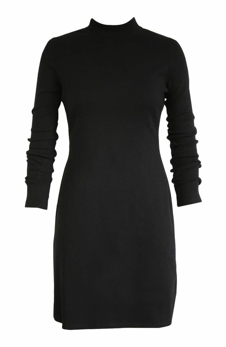 ABLE Lilith Mock Neck Rib Mini Dress, Alternate, color, 