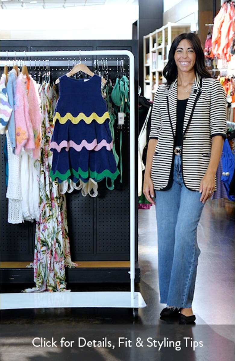 Kids' Rickrack Appliqué Sleeveless Cotton Corduroy Dress, sales video thumbnail