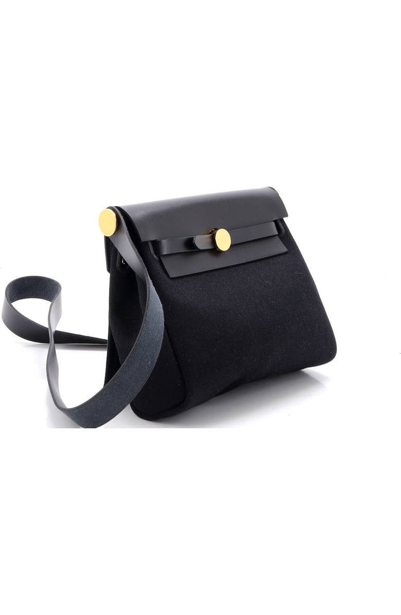 Pre-Owned Hermes Herbag Zip Toile and Leather 20, Alternate, color, Noir