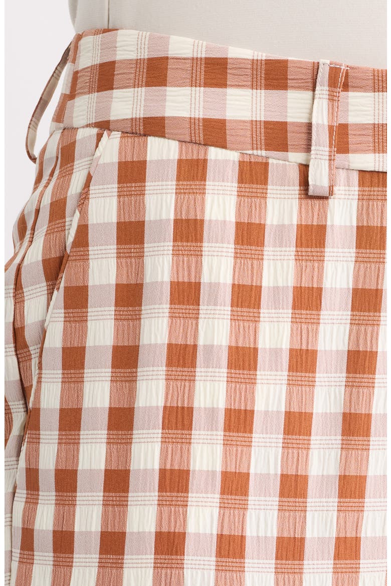 Gingham Check Slim Leg Pants, Alternate, color, CINNAMON IVORY