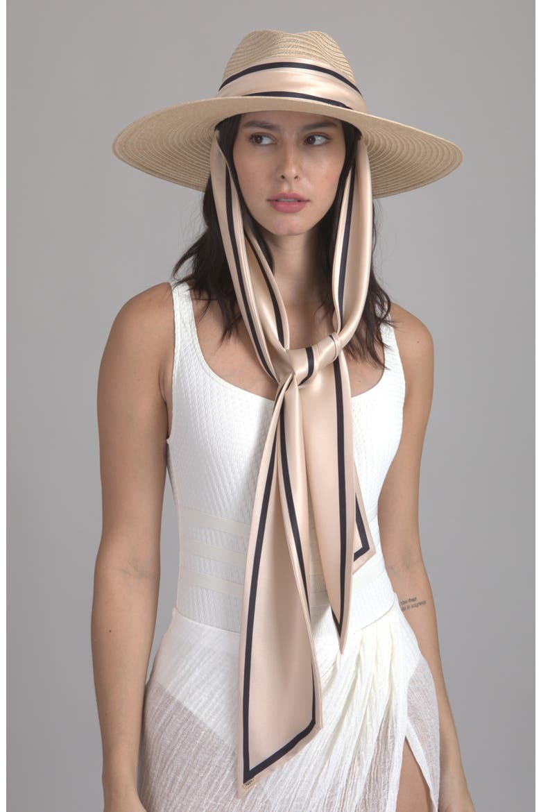 Cassidy UPF 25+ Packable Wide Brim Fedora, Alternate, color, NATURAL
