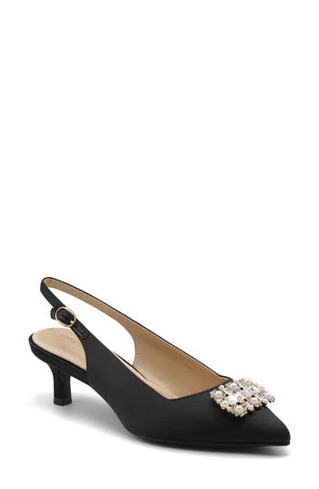 Adrienne Vittadini Savblanc Kitten Heel Slingback Pump In Black