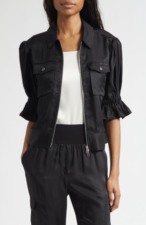 Cinq à Sept Holly Ruffle Sleeve Jacket in Black at Nordstrom, Size X-Large