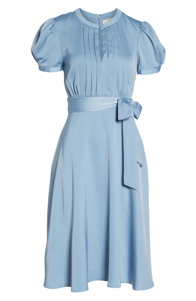 Gal Meets Glam Collection Marilyn Satin Fit & Flare Dress, Alternate, color, 