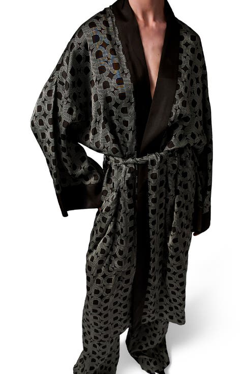 Rani Geometric Print Maxi Length Robe