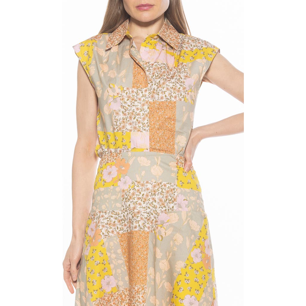 Alexia Admor Juniper Button-up Shirt In Ivory Patch Floral